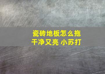 瓷砖地板怎么拖干净又亮 小苏打